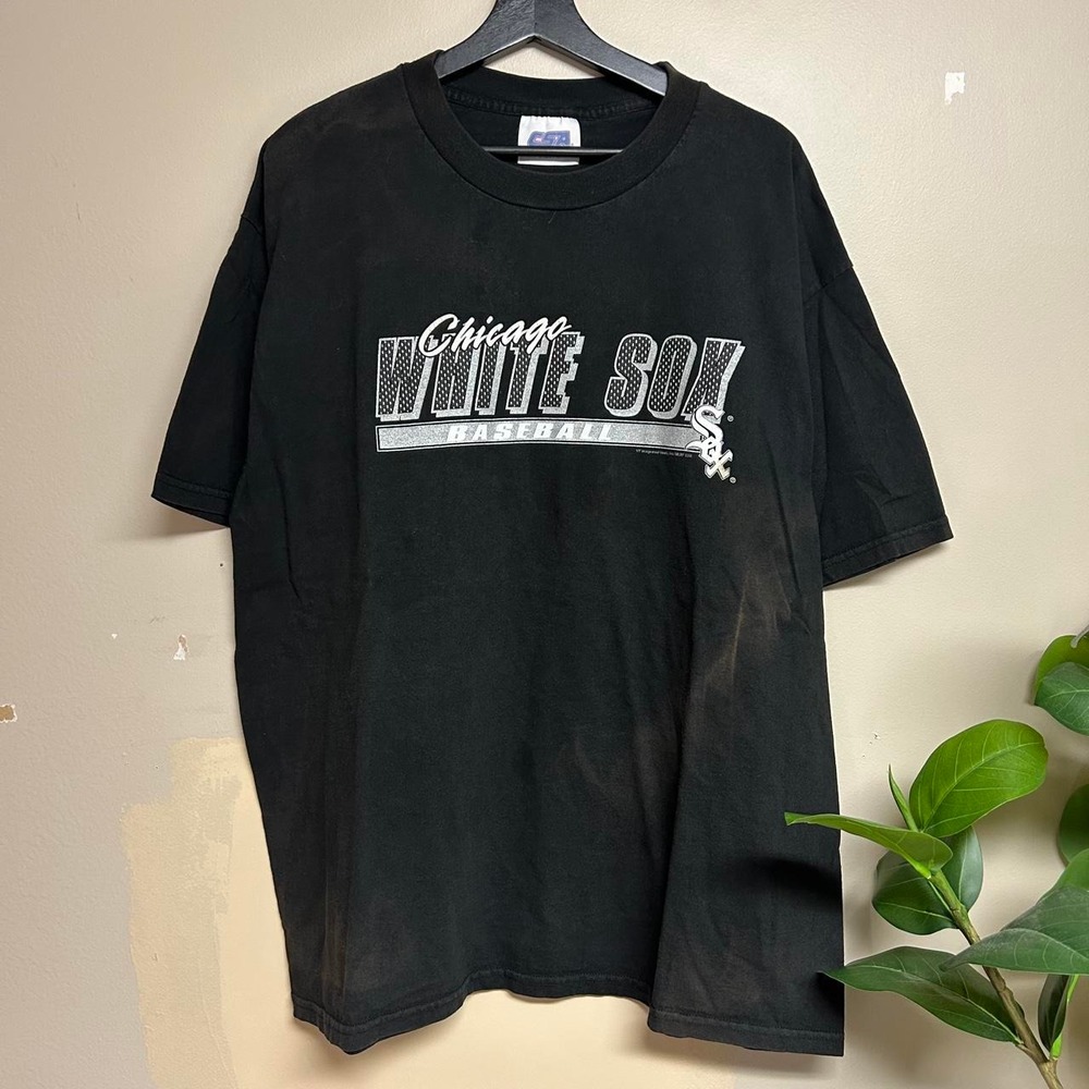 Vintage CSA Chicago White Sox Baseball Graphic T-Shirt Black Mens XL 00s Retro